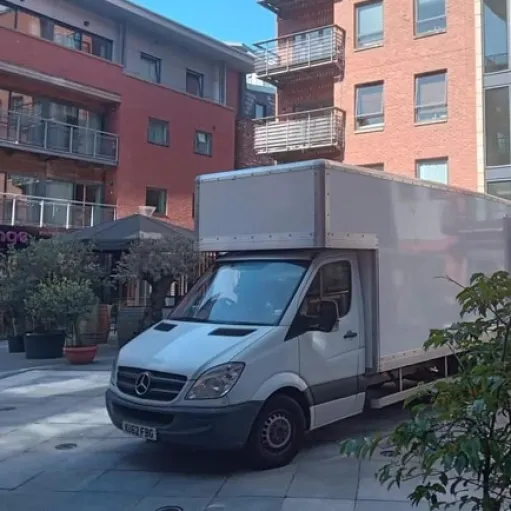 Professional delivery van at supplier